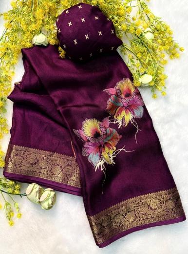 Vastrangan marsh mellow self saree